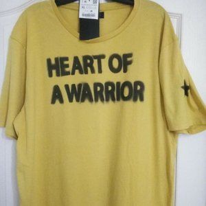 ZARA MAN YELLOW "HEART OF A WARRIOR" T Shirt